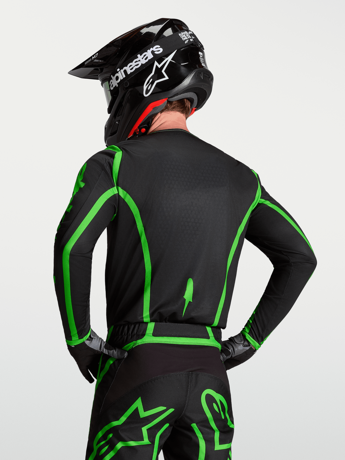 Alpinestars Fluid Apex V2 Camiseta 2027 Negro Verde Fluorescente - MxProStoreParts
