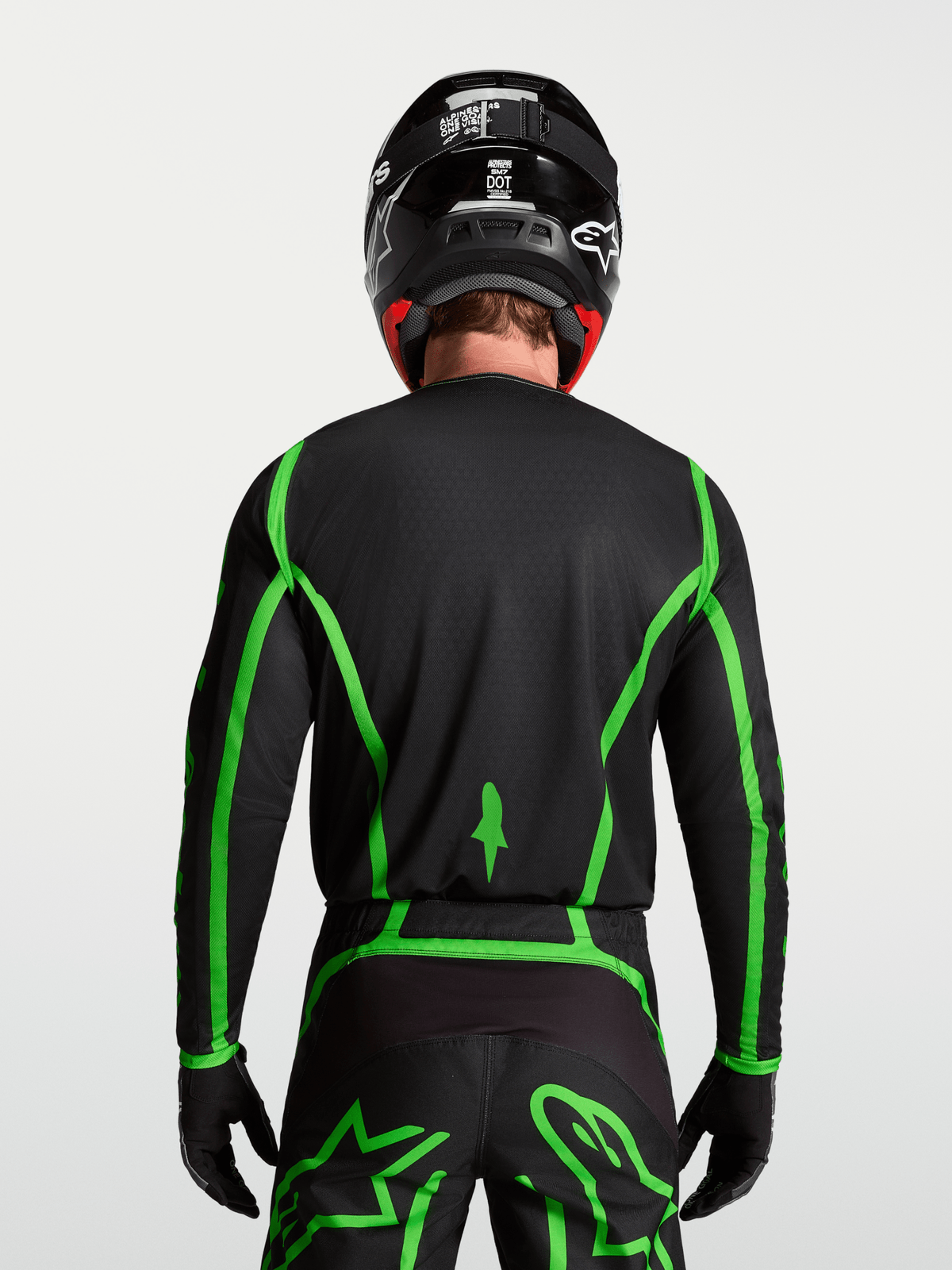 Alpinestars Fluid Apex V2 Camiseta 2027 Negro Verde Fluorescente - MxProStoreParts