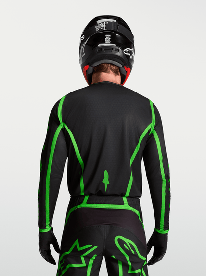 Alpinestars Fluid Apex V2 Camiseta 2027 Negro Verde Fluorescente - MxProStoreParts