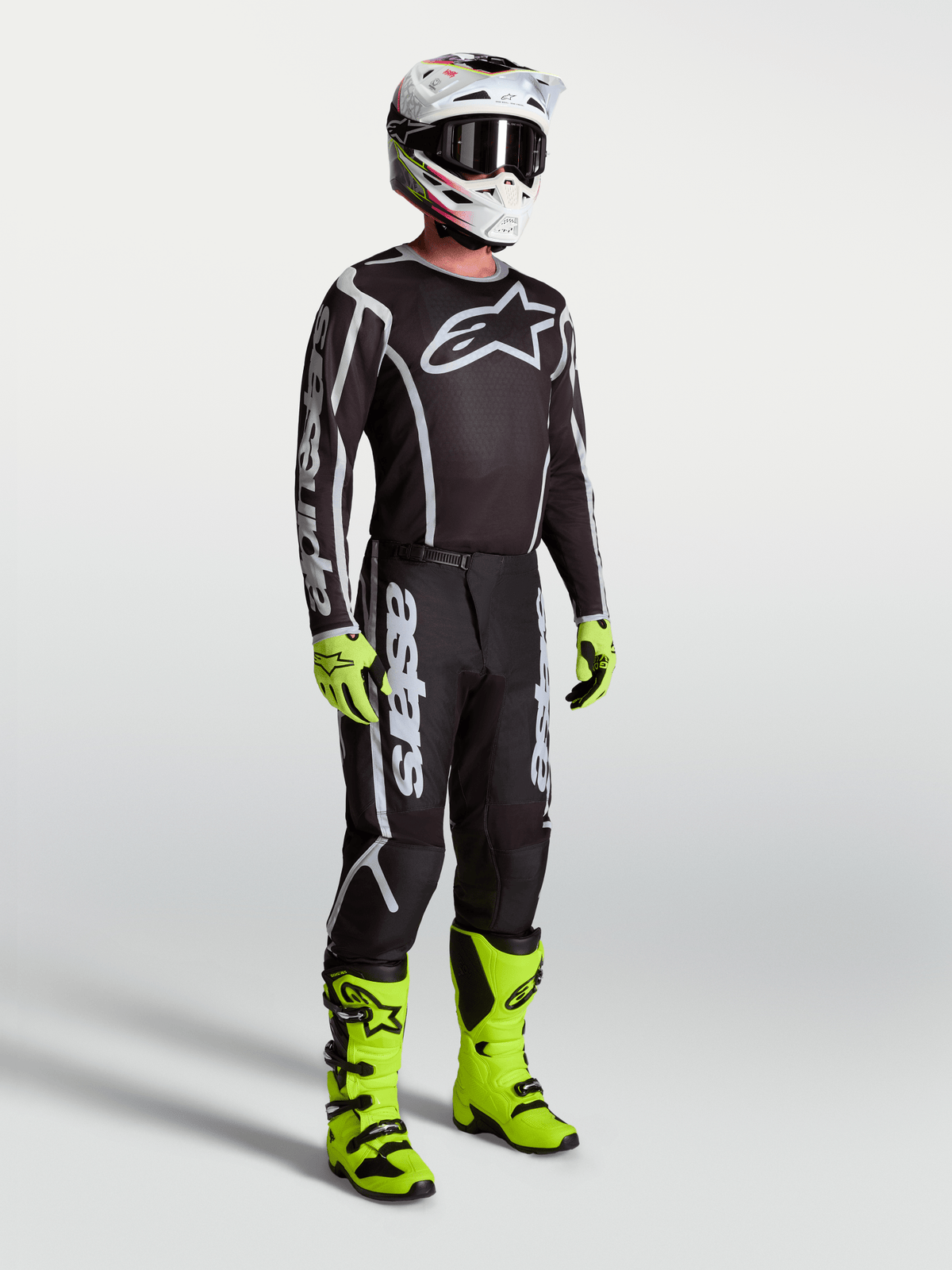 Alpinestars Fluid Apex V2 Jersey 2027 Negro Plata - MxProStoreParts
