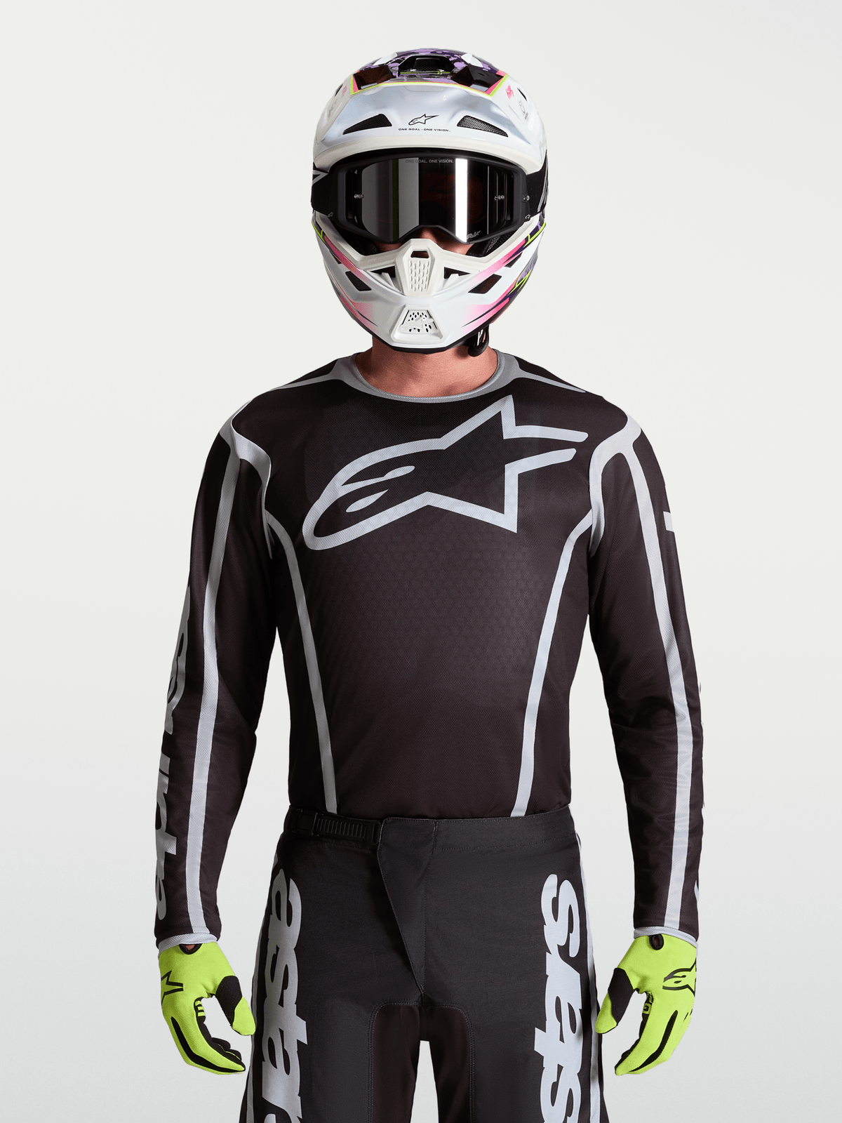 Alpinestars Fluid Apex V2 Jersey 2027 Negro Plata - MxProStoreParts