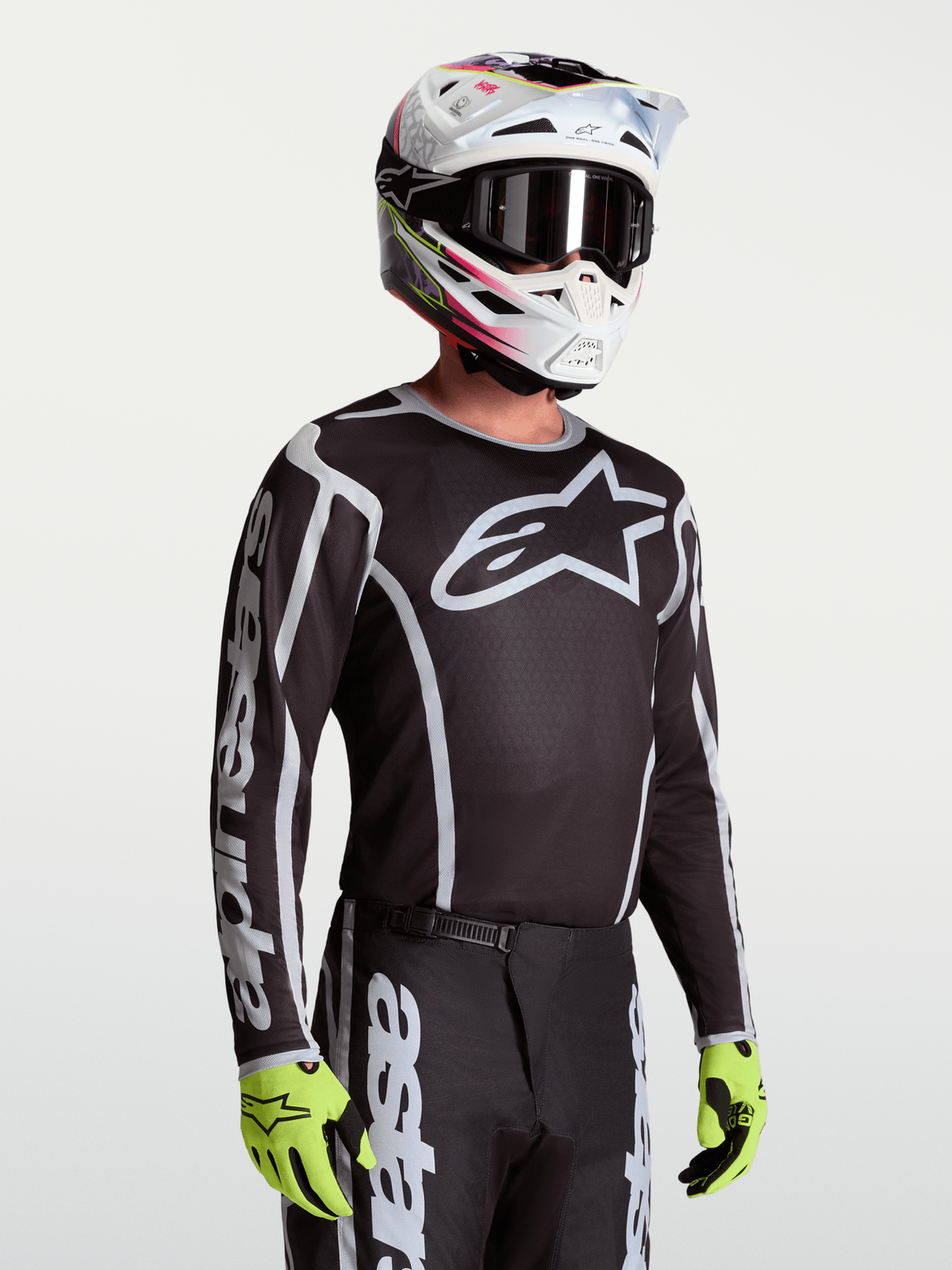 Alpinestars Fluid Apex V2 Jersey 2027 Negro Plata - MxProStoreParts