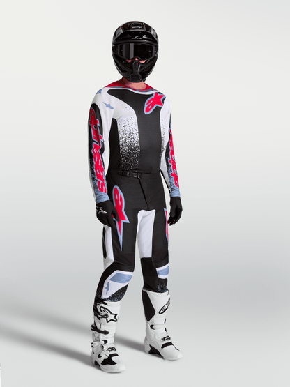 Alpinestars Maillot Fluid Drag 2027 Noir Blanc Bleu Clair Rouge Fluo - MxProStoreParts