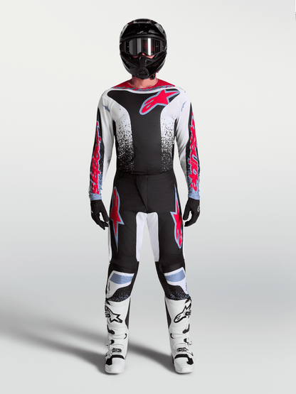 Alpinestars Maillot Fluid Drag 2027 Noir Blanc Bleu Clair Rouge Fluo - MxProStoreParts