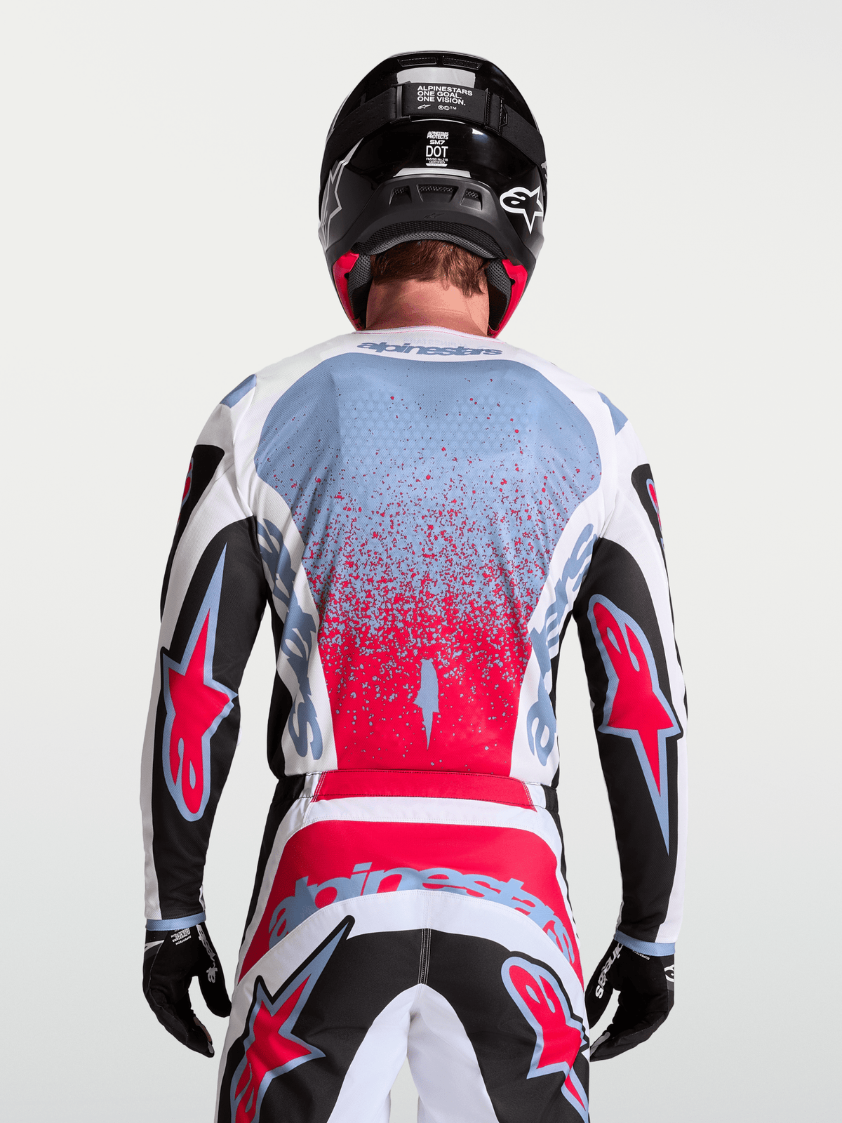 Alpinestars Maillot Fluid Drag 2027 Noir Blanc Bleu Clair Rouge Fluo - MxProStoreParts