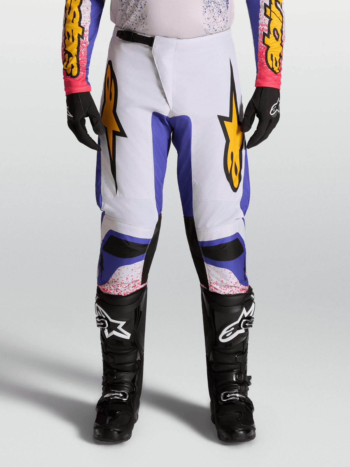 Alpinestars Fluid Drag Pantalones 2027 Morado Claro Azul Iris Dorado - MxProStoreParts