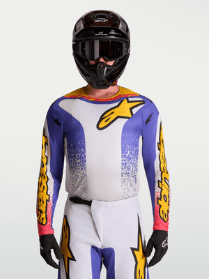 Camiseta Alpinestars Fluid Drag 2027 Lila Claro Azul Iris Dorado
