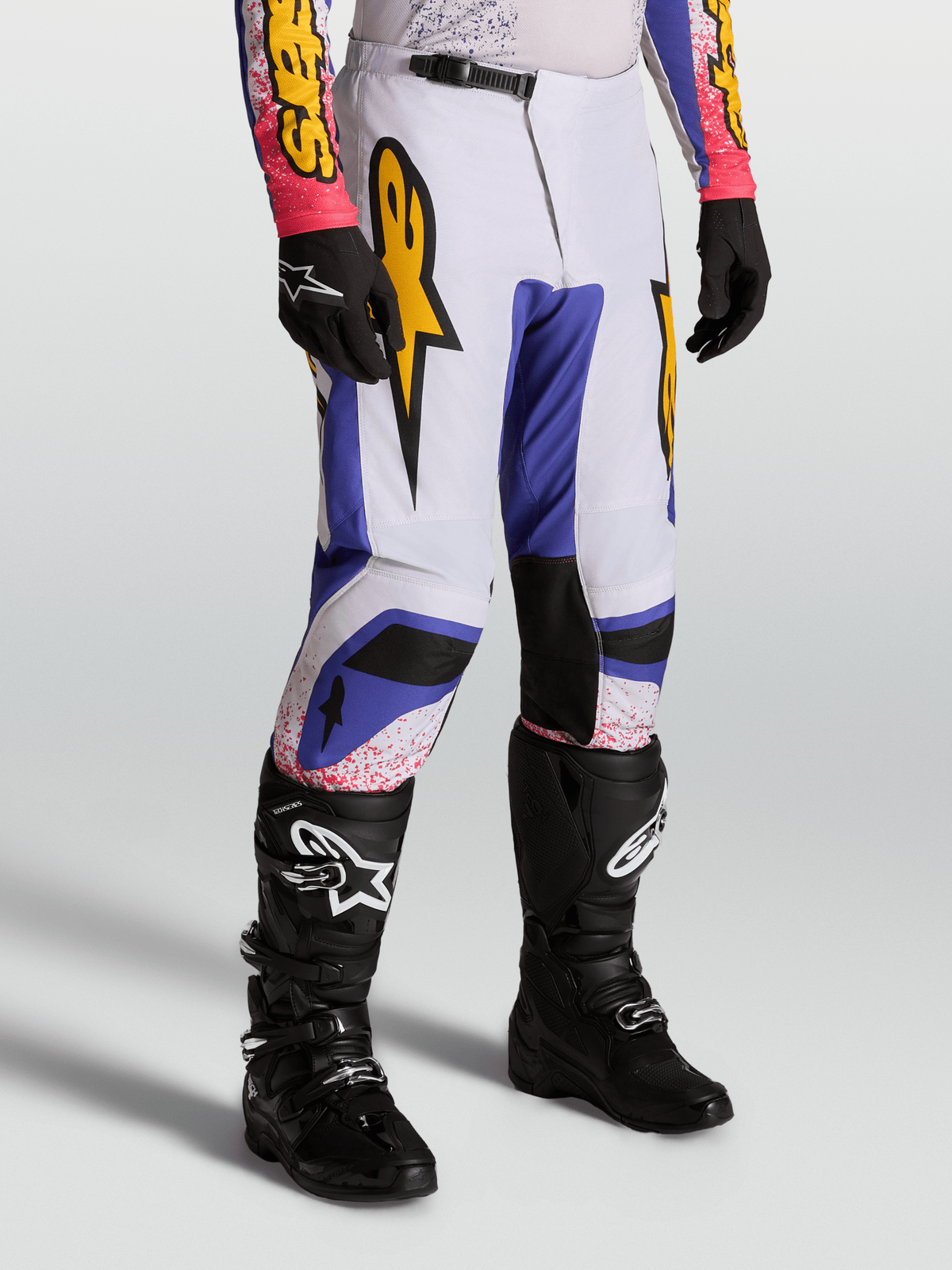 Alpinestars Fluid Drag Pantalones 2027 Morado Claro Azul Iris Dorado - MxProStoreParts