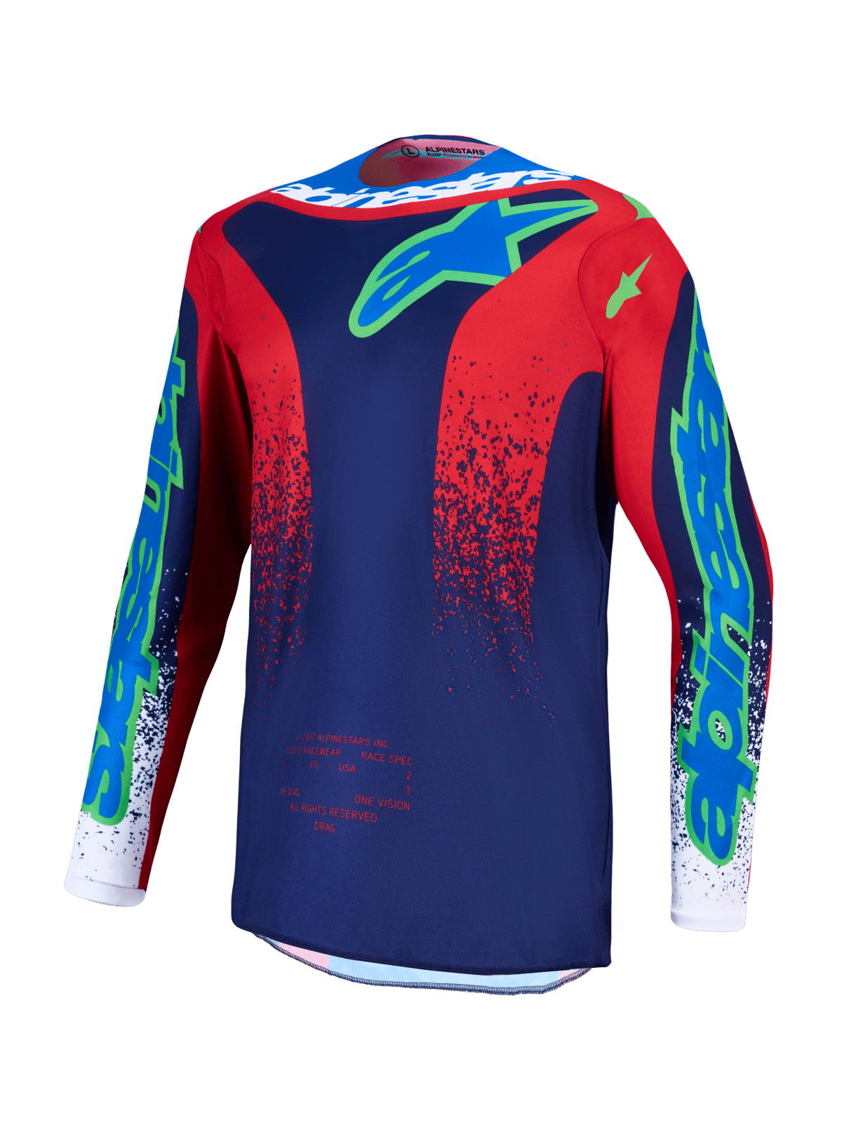 Alpinestars Fluid Drag Jersey 2027 – Blue Navy Fire Red White - MxProStoreParts