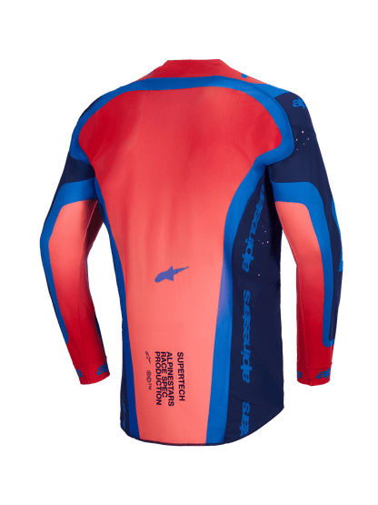 Alpinestars Supertech Vista Camiseta Azul Marino Oscuro, Coral Brillante y Cobalto - MxProStoreParts