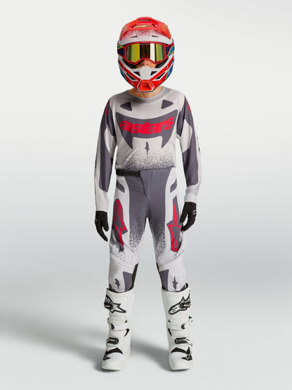 Alpinestars Camiseta Supertech Swan Juvenil 2027 Lila Claro, Gris Oscuro y Rojo Flúor - MxProStoreParts