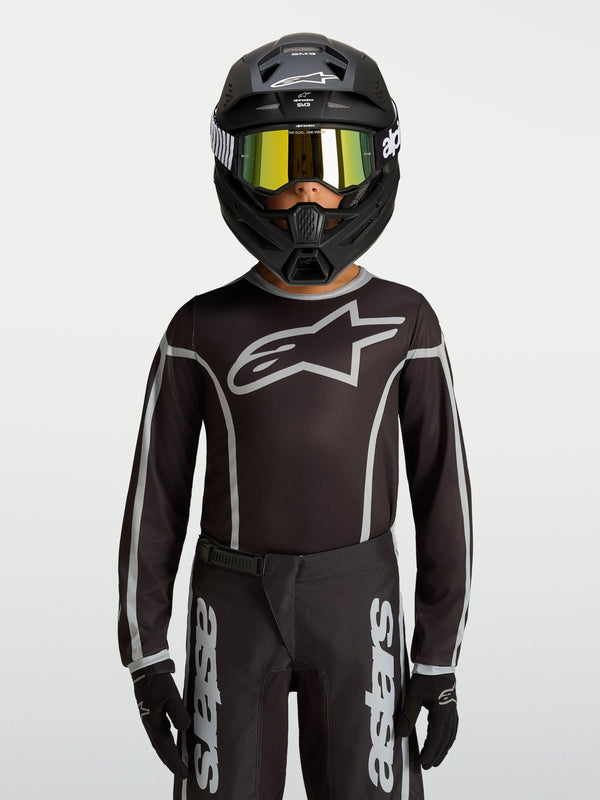 Alpinestars Camiseta Infantil Fluid Apex V2 2027 Negro Plata