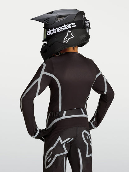 Alpinestars Youth Fluid Apex V2 Jersey 2027 Black Silver - MxProStoreParts