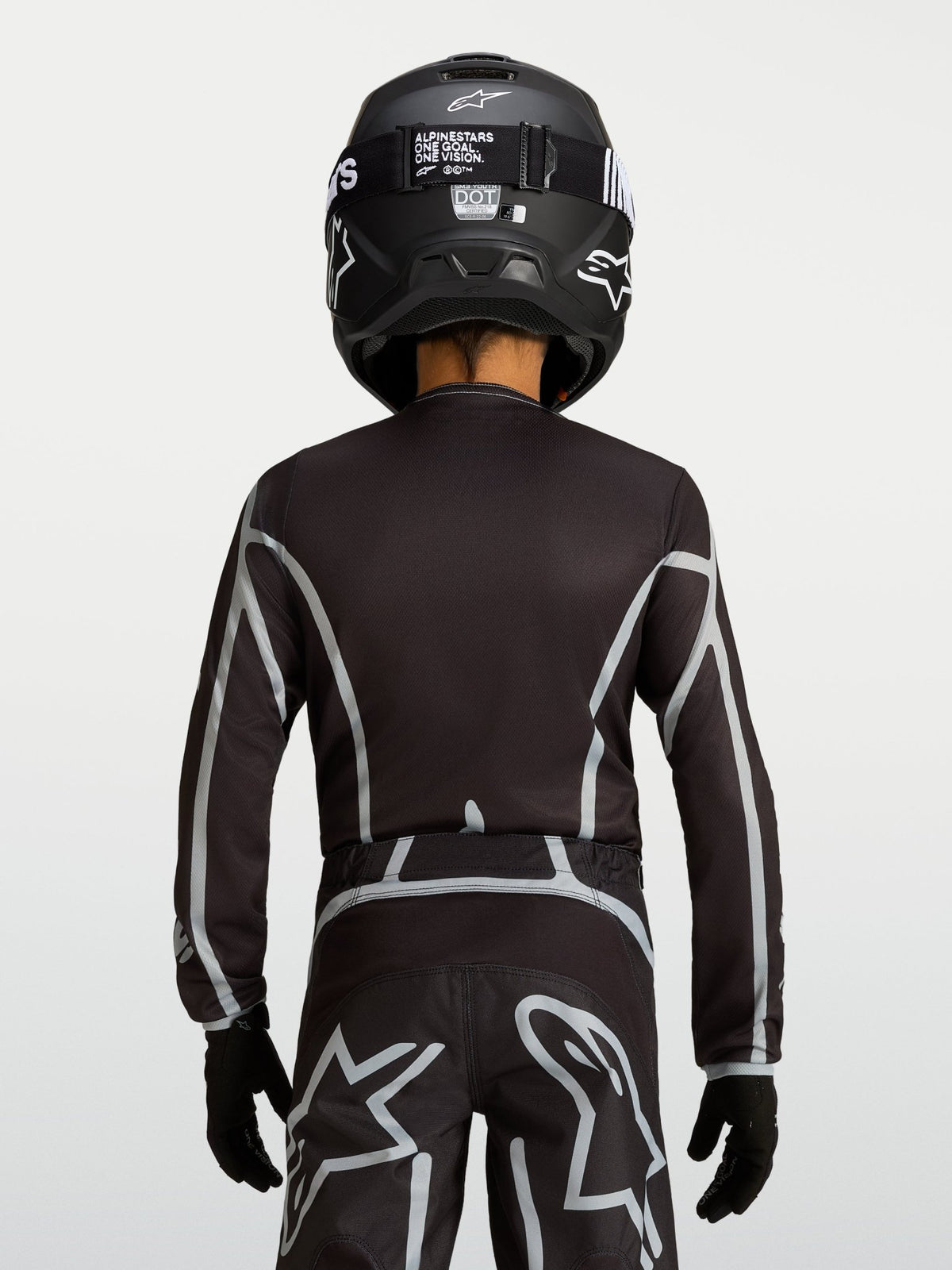 Alpinestars Youth Fluid Apex V2 Jersey 2027 Black Silver - MxProStoreParts