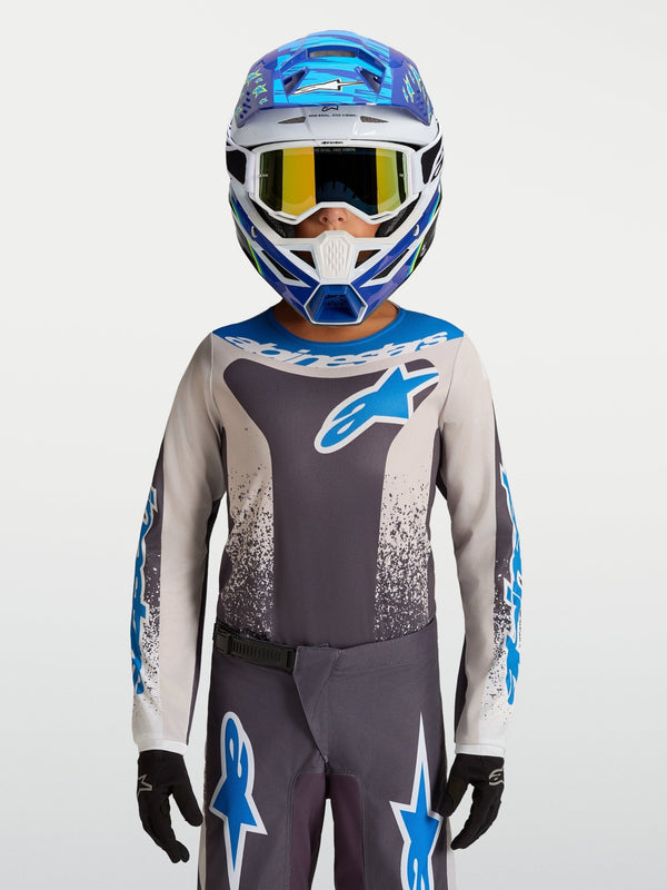 Alpinestars Maillot Fluid Drag 2027 pour enfants – Graystone, Lilas Clair et Bleu Ucla - MxProStoreParts