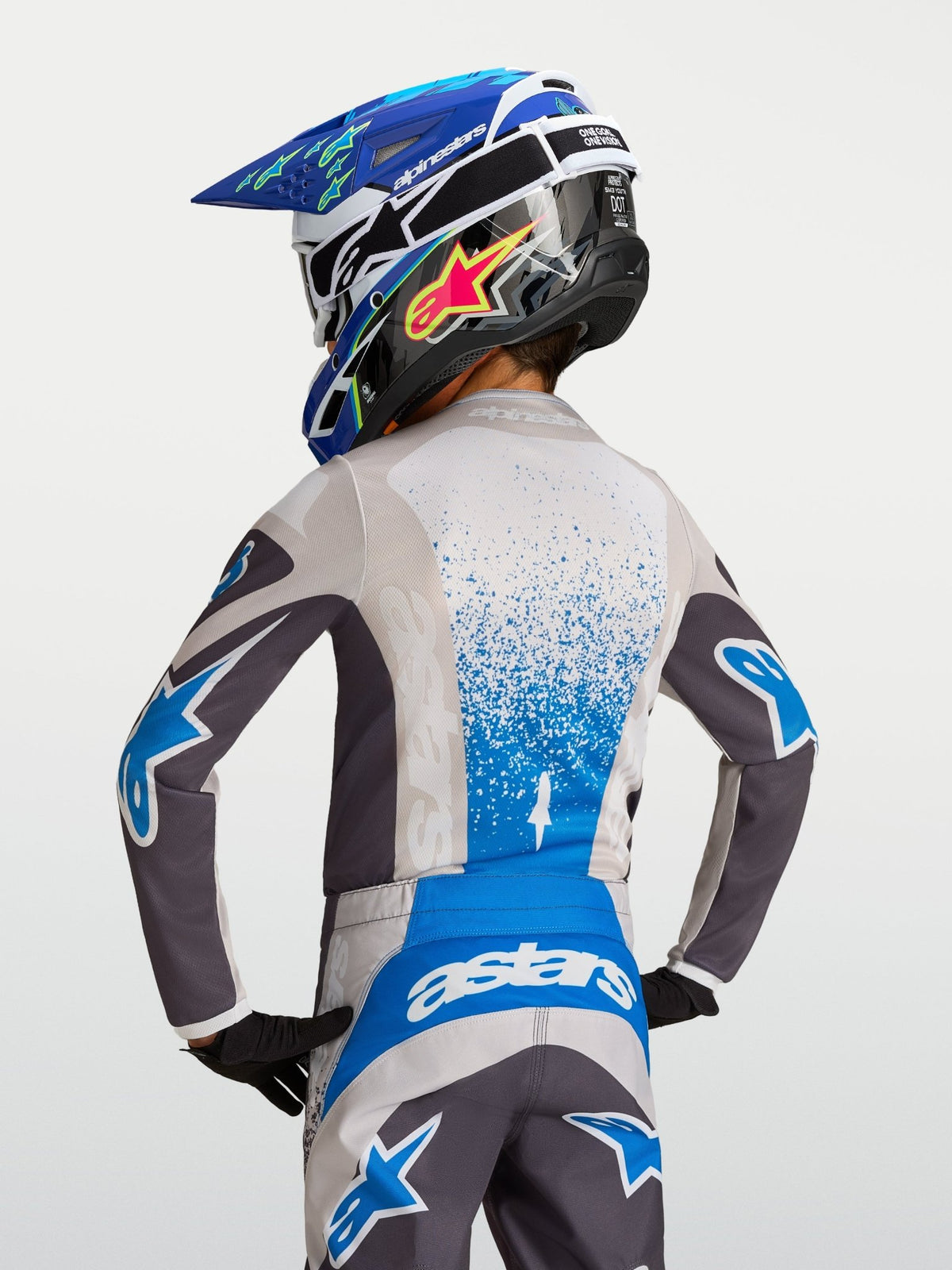 Alpinestars Maillot Fluid Drag 2027 pour enfants – Graystone, Lilas Clair et Bleu Ucla - MxProStoreParts