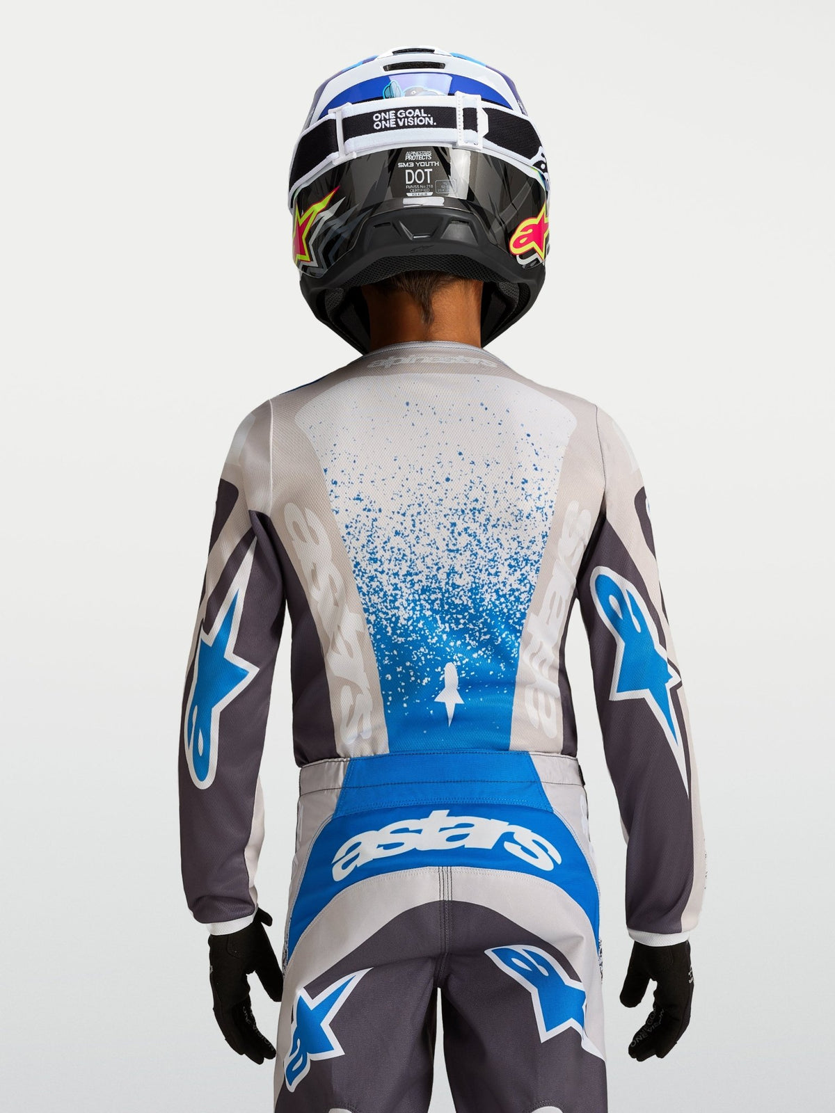 Alpinestars Maillot Fluid Drag 2027 pour enfants – Graystone, Lilas Clair et Bleu Ucla - MxProStoreParts
