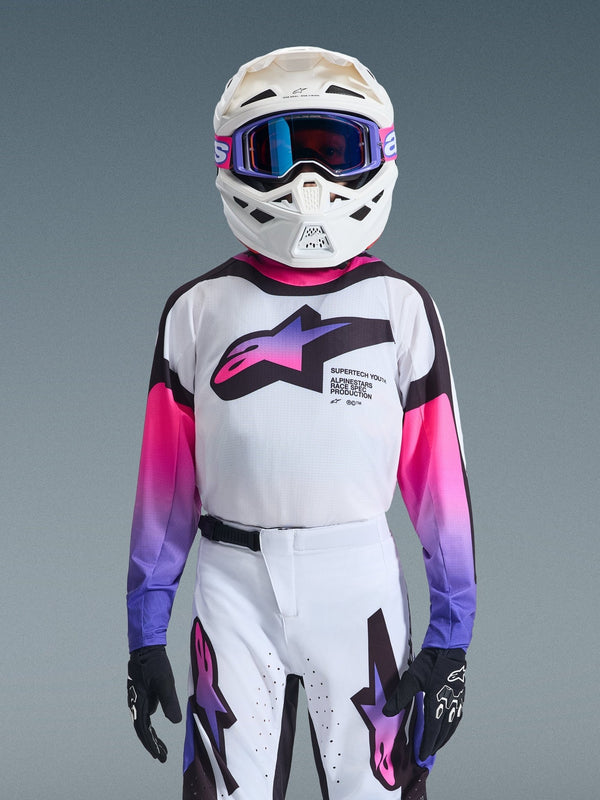 Alpinestars Youth Supertech Vista Jersey 2026 – White Purple Black - MxProStoreParts