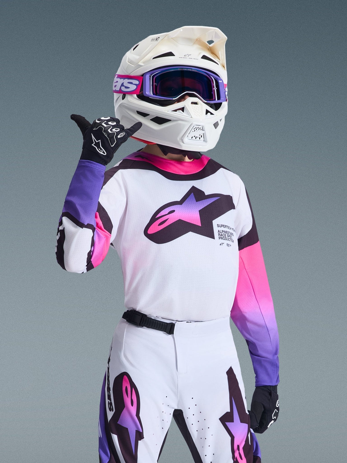Alpinestars Youth Supertech Vista Jersey 2026 – White Purple Black - MxProStoreParts