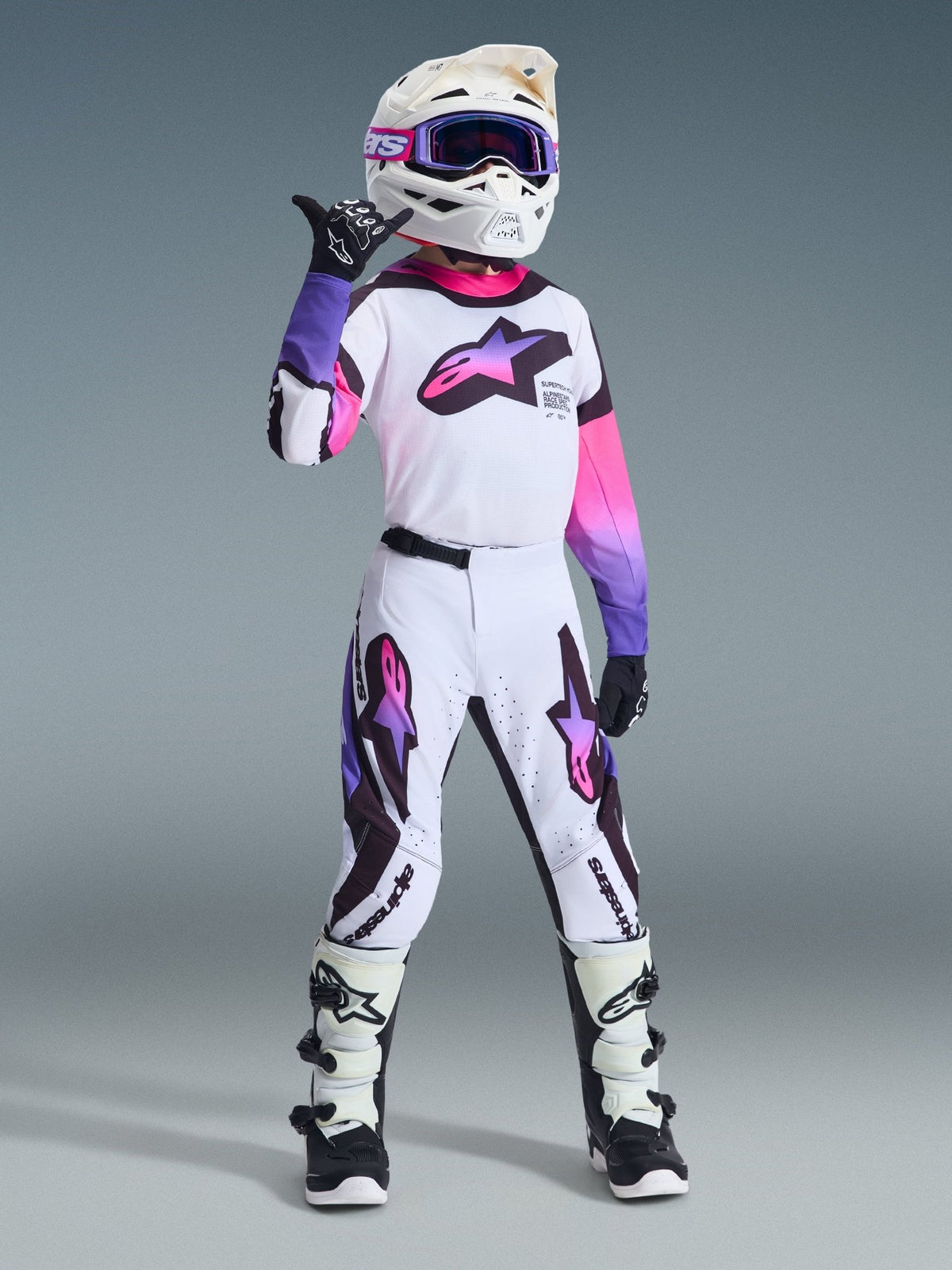 Alpinestars Youth Supertech Vista Jersey 2026 – White Purple Black - MxProStoreParts