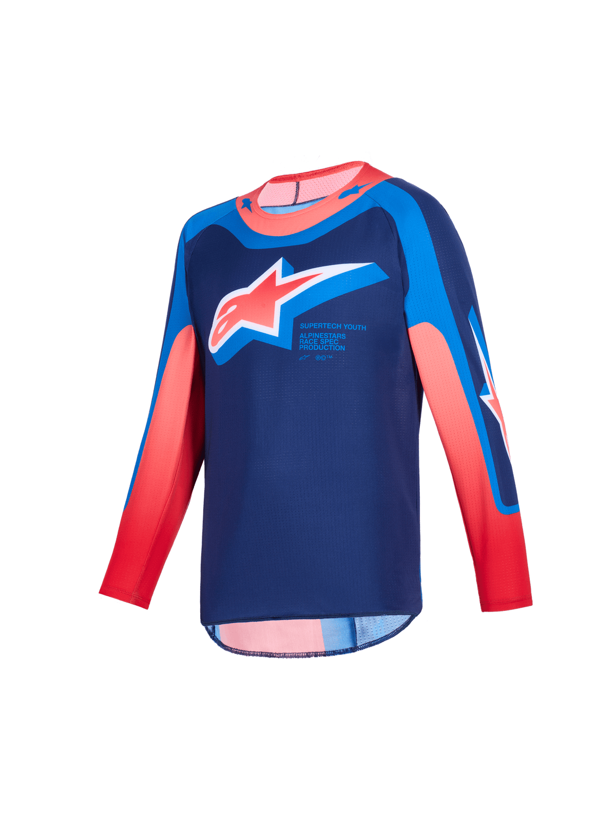 Alpinestars Maillot Supertech Vista Jeune 2026 Bleu Foncé Corail Chaud Cobalt - MxProStoreParts