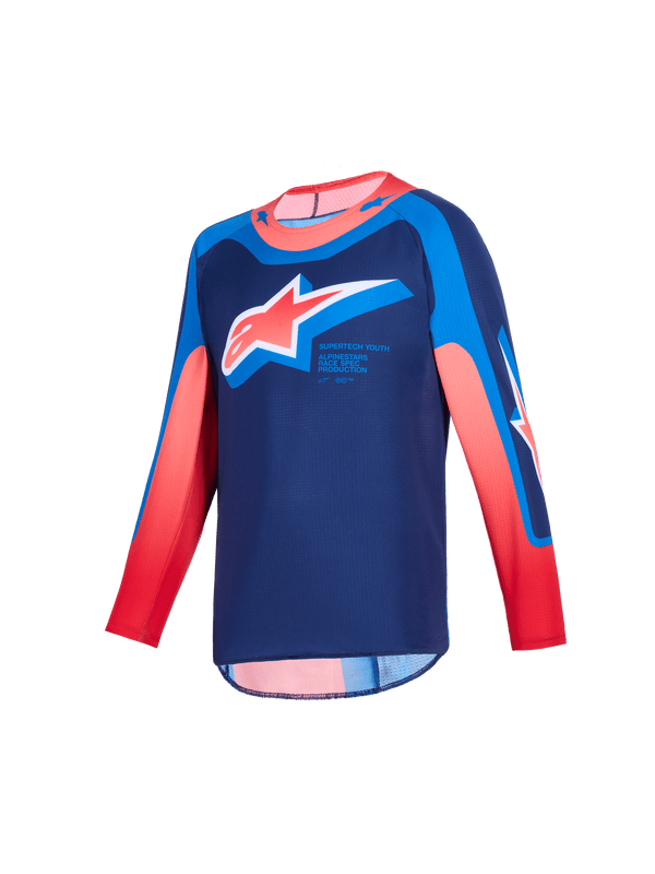 Alpinestars Maillot Supertech Vista Jeune 2026 Bleu Foncé Corail Chaud Cobalt - MxProStoreParts