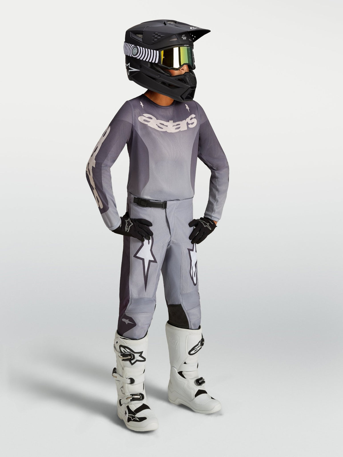 Alpinestars Maillot Fluid Amber pour Enfant Gris Pierre Gris Froid Lilas Clair - MxProStoreParts