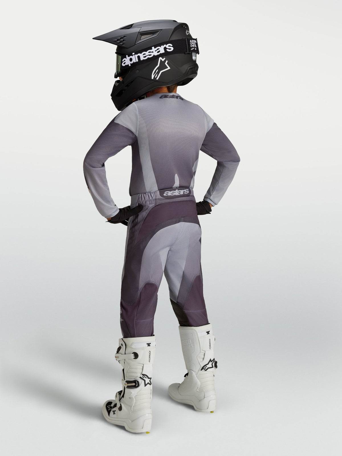 Alpinestars Maillot Fluid Amber pour Enfant Gris Pierre Gris Froid Lilas Clair - MxProStoreParts