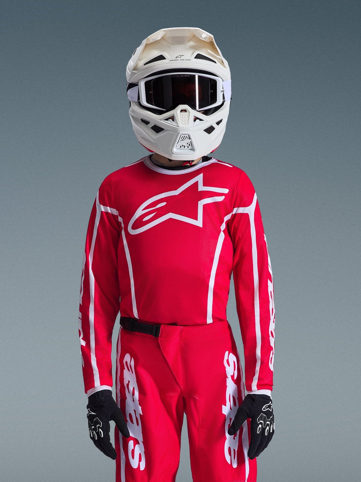 Alpinestars Maillot Fluid Apex 2026 pour jeunes Rouge et Blanc - MxProStoreParts