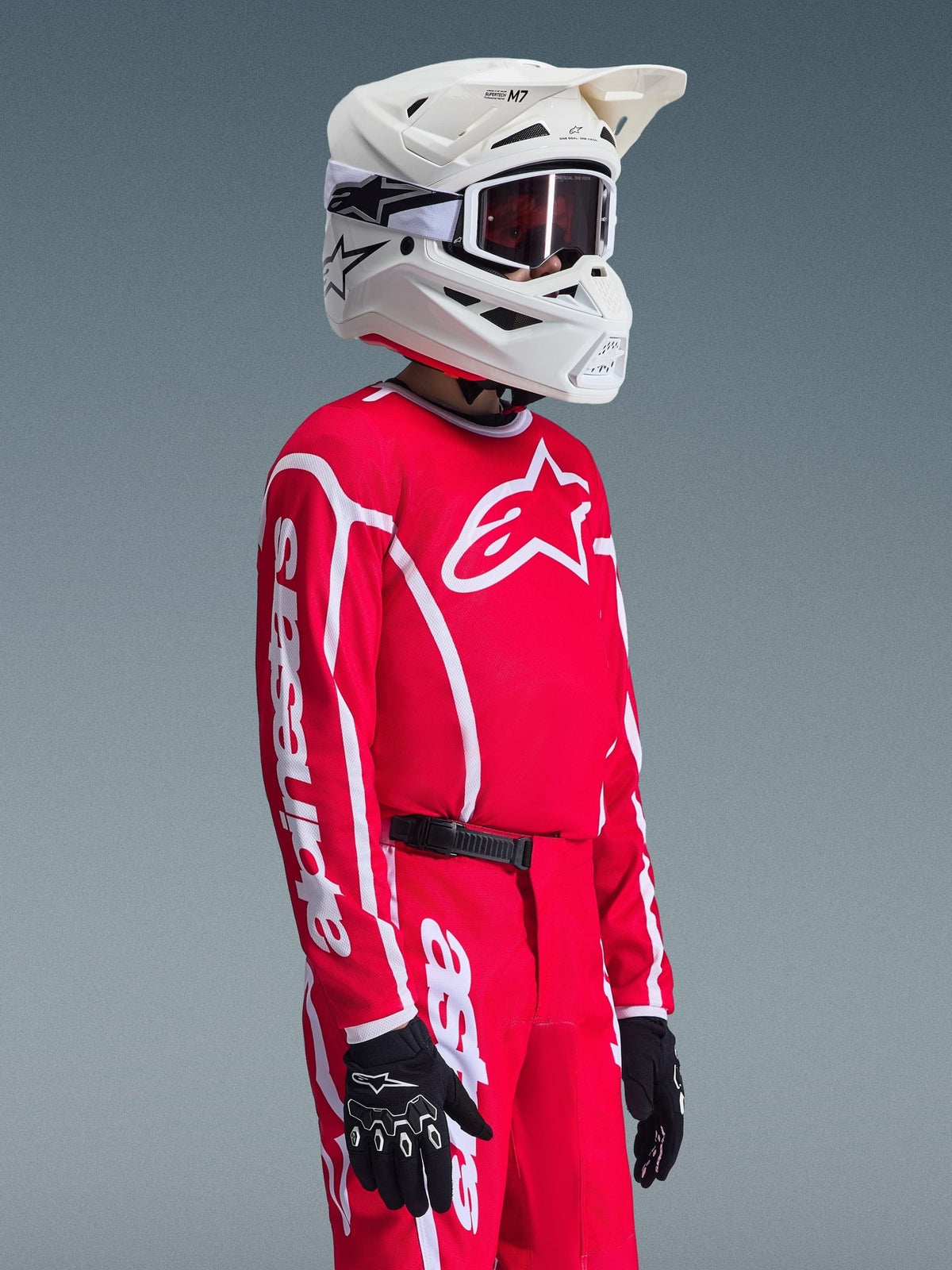 Alpinestars Maillot Fluid Apex 2026 pour jeunes Rouge et Blanc - MxProStoreParts