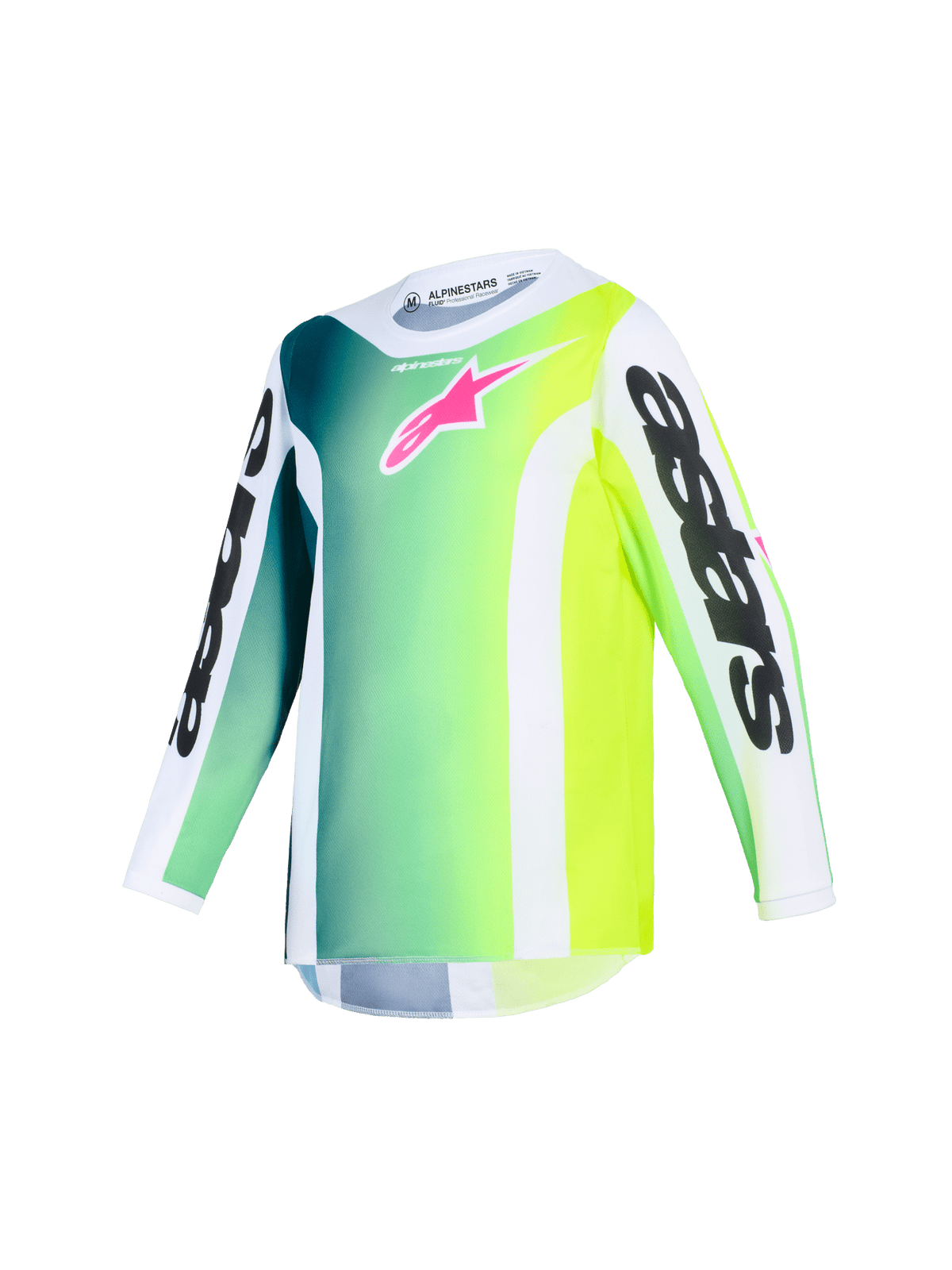 Alpinestars Camiseta Juvenil Fluid Portl 2026 Verde Blanco Negro - MxProStoreParts