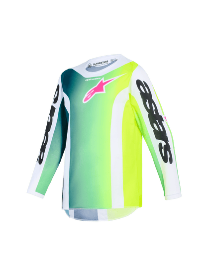 Alpinestars Camiseta Juvenil Fluid Portl 2026 Verde Blanco Negro - MxProStoreParts