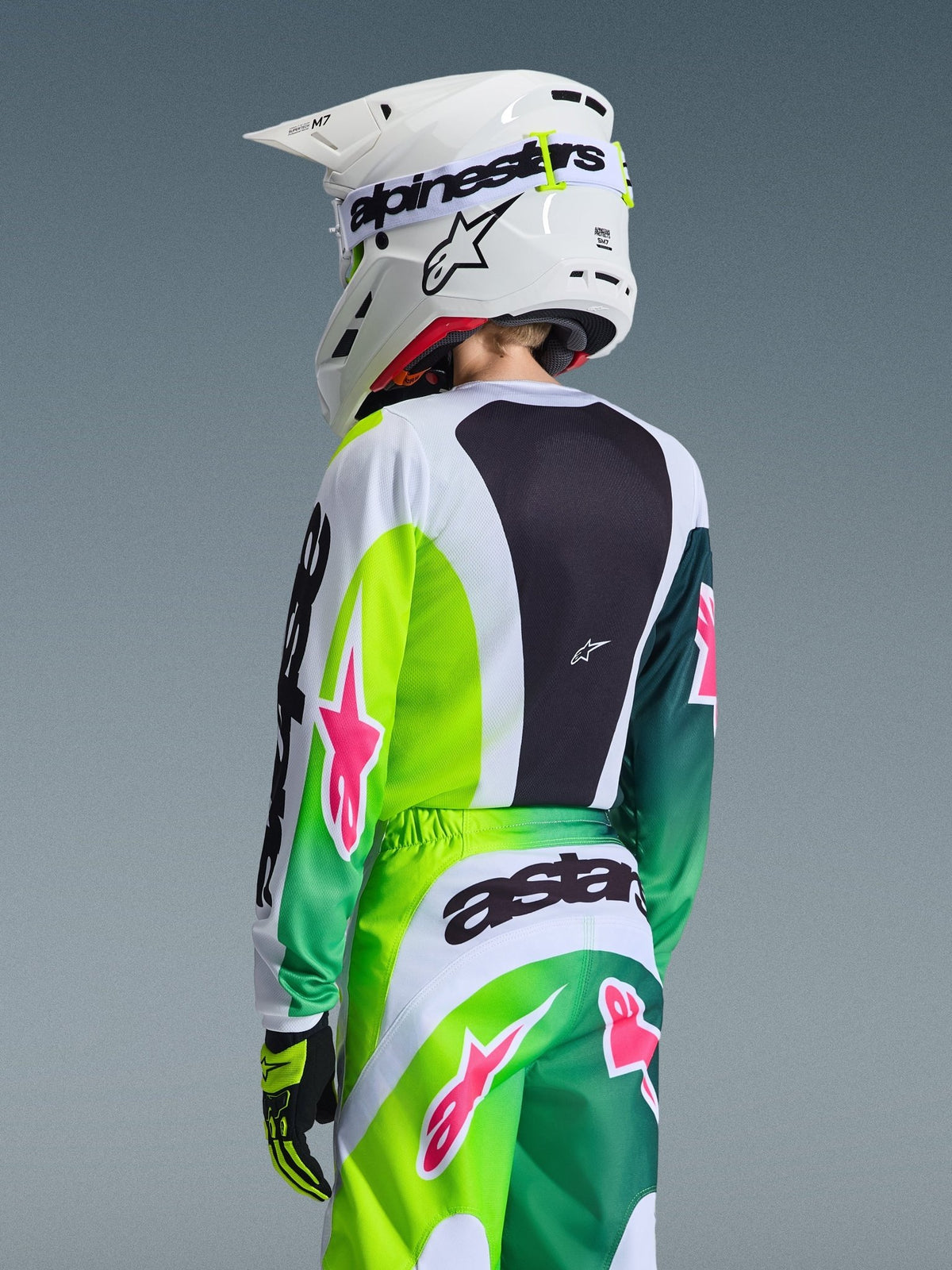 Alpinestars Camiseta Juvenil Fluid Portl 2026 Verde Blanco Negro - MxProStoreParts