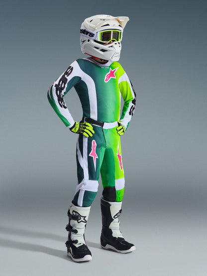 Alpinestars Camiseta Juvenil Fluid Portl 2026 Verde Blanco Negro - MxProStoreParts