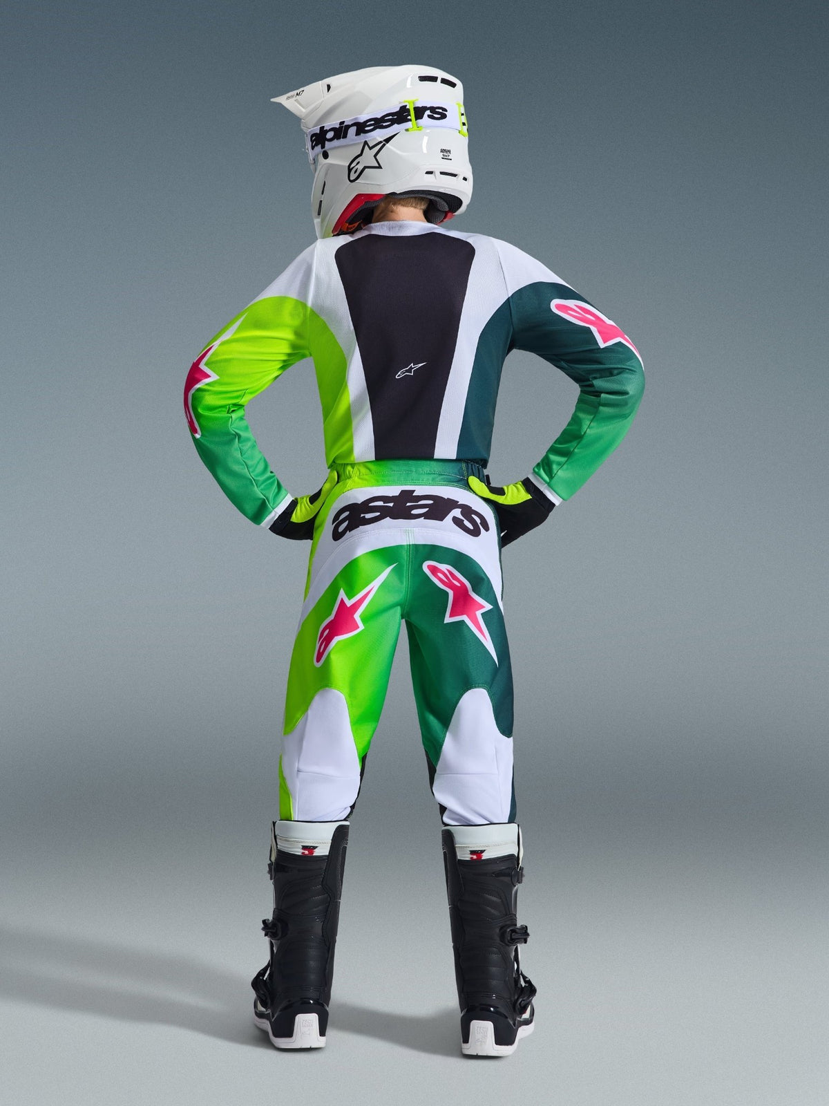 Alpinestars Camiseta Juvenil Fluid Portl 2026 Verde Blanco Negro - MxProStoreParts