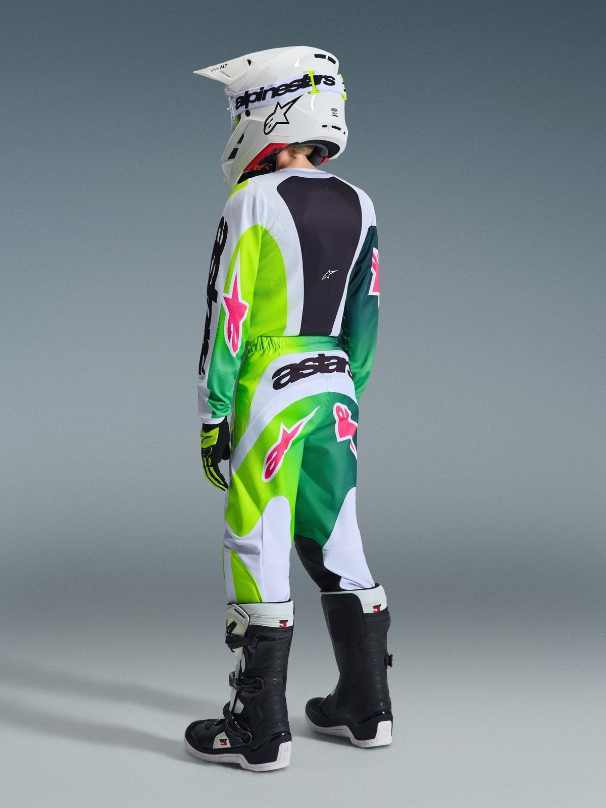 Alpinestars Camiseta Juvenil Fluid Portl 2026 Verde Blanco Negro - MxProStoreParts