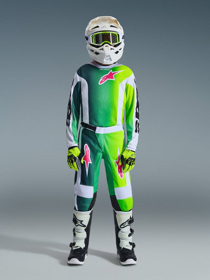 Alpinestars Camiseta Juvenil Fluid Portl 2026 Verde Blanco Negro - MxProStoreParts