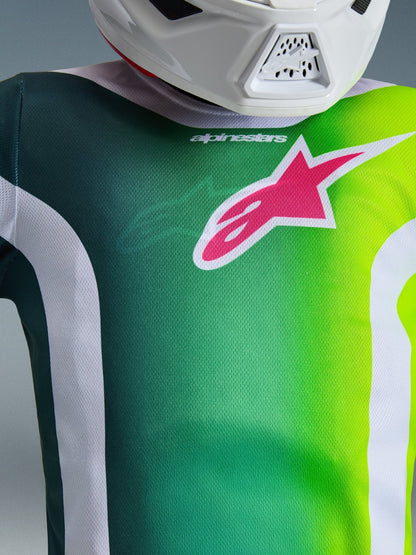 Alpinestars Camiseta Juvenil Fluid Portl 2026 Verde Blanco Negro - MxProStoreParts