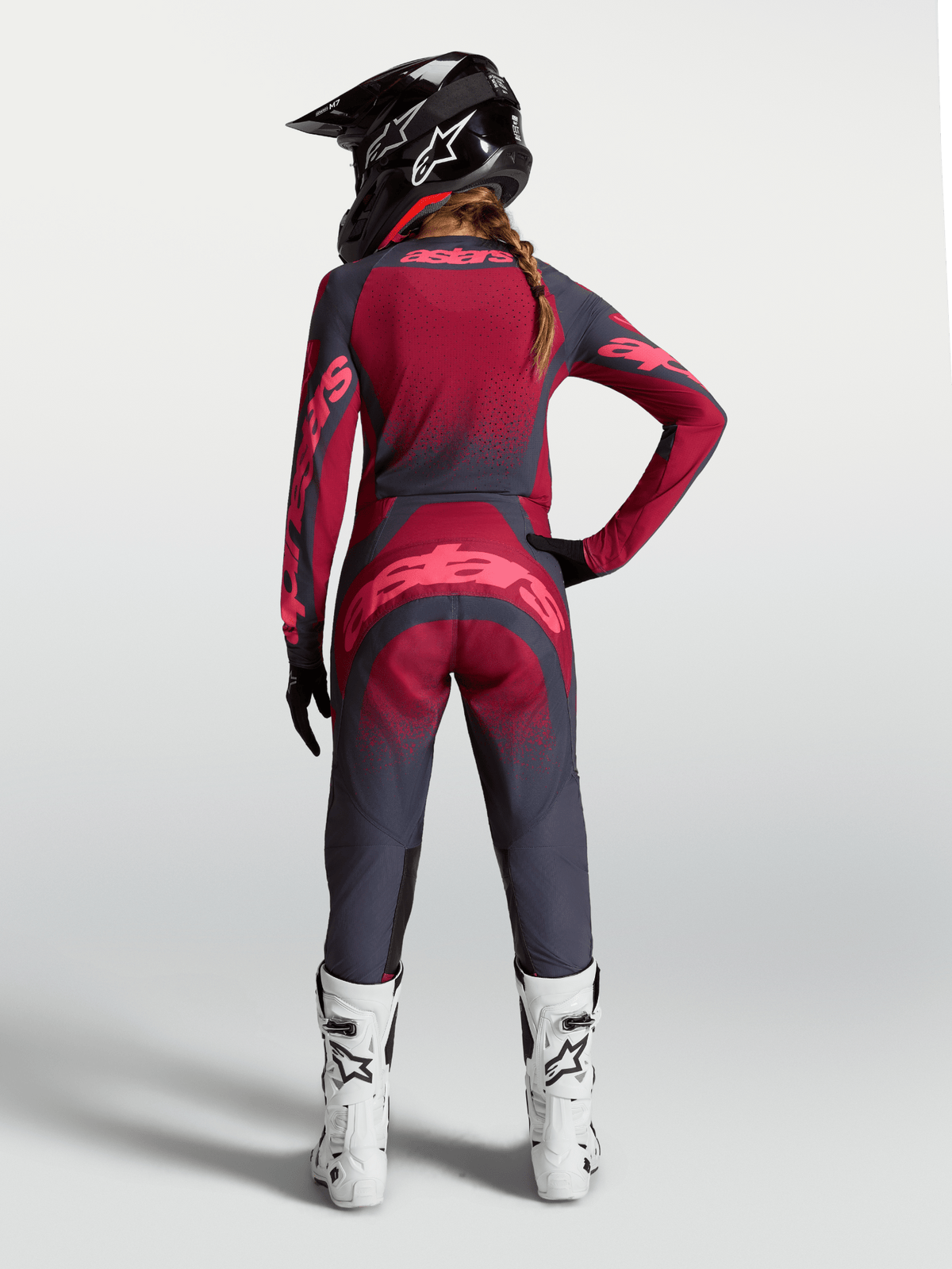 Alpinestars Stella Techstar Swan Pantalones 2027 Carmesí Gris Oscuro Rojo - MxProStoreParts