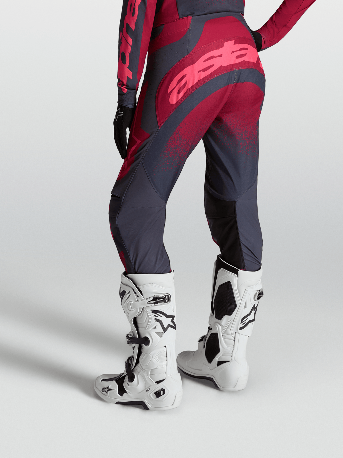 Alpinestars Stella Techstar Swan Pantalones 2027 Carmesí Gris Oscuro Rojo - MxProStoreParts