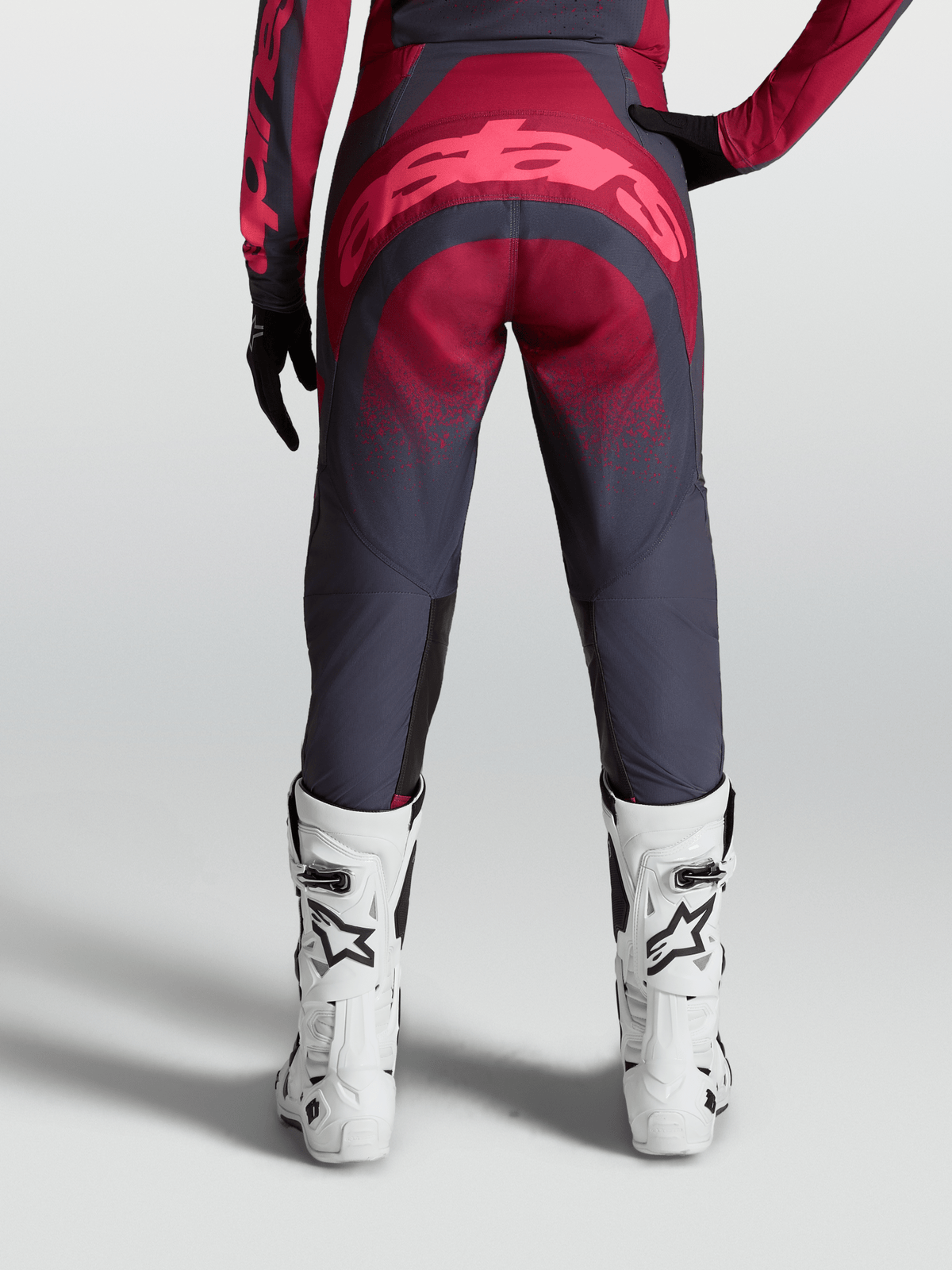 Alpinestars Stella Techstar Swan Pantalones 2027 Carmesí Gris Oscuro Rojo - MxProStoreParts