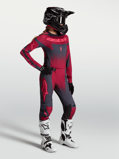Alpinestars Stella Maillot Techstar Swan 2027 Gris foncé cramoisi et rouge écarlate - MxProStoreParts