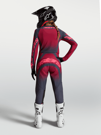 Alpinestars Stella Maillot Techstar Swan 2027 Gris foncé cramoisi et rouge écarlate - MxProStoreParts