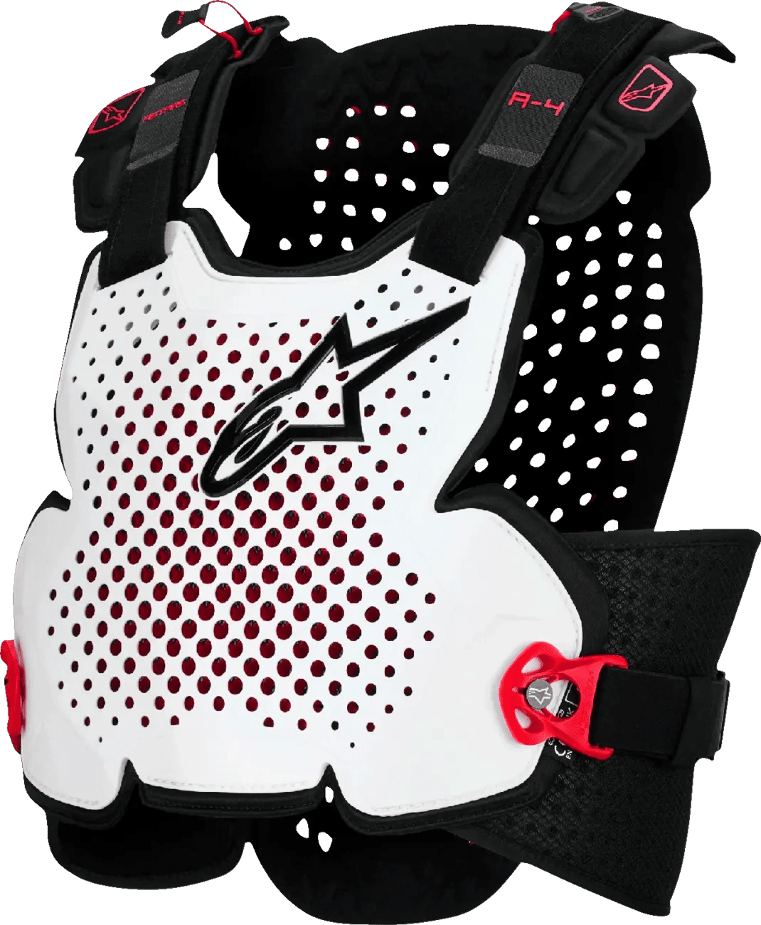 Alpinestars 2026 A-4 Plasma Protektor Schwarz / Rot / Weiß - MxProStoreParts