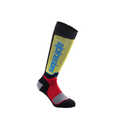 Alpinestars Chaussettes MX Plus Jeunes Noir Rouge Bleu Clair - MxProStoreParts