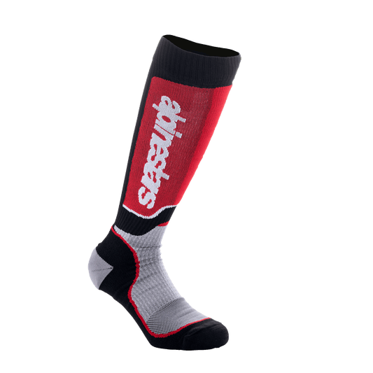 Alpinestars Youth MX Plus Motocross Ankle-Length Dryarn Socks M/L Black Grey Red