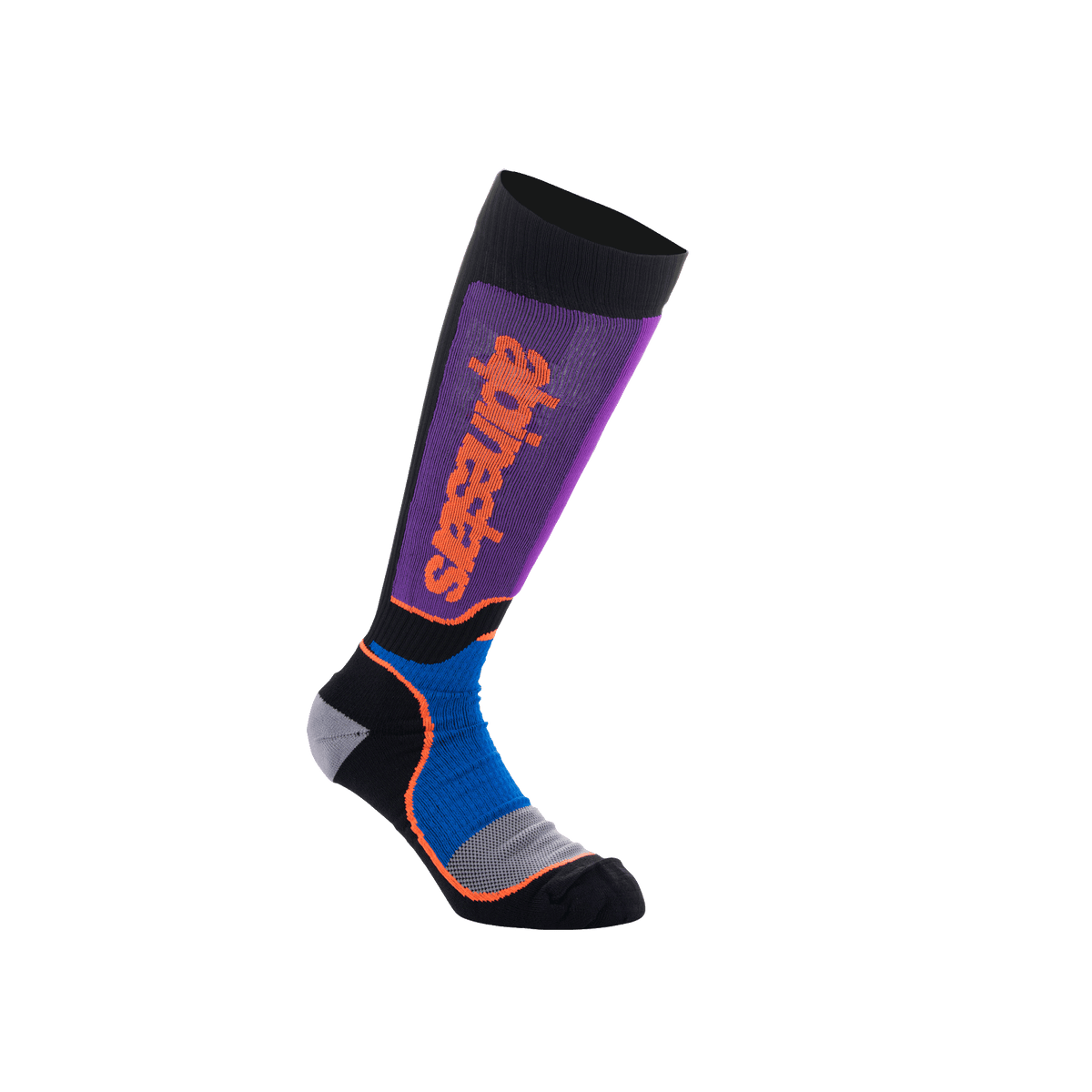 Alpinestars Medias MX Plus para Jóvenes en Negro, Azul Real y Púrpura - MxProStoreParts