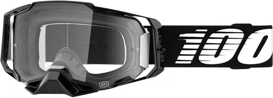 100% Armega Cross Goggles Black - Clear Lens (2025 Collection)
