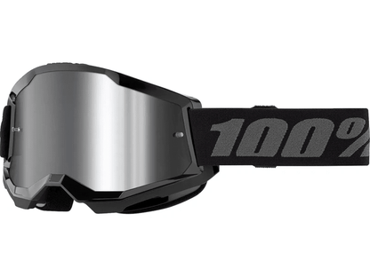 100% Strata 2 Goggles Black - Silver Mirror Lens (2026 collection) - MxProStoreParts