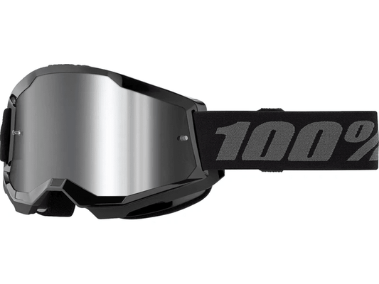 100% Strata 2 Goggles Black - Silver Mirror Lens (2026 collection)